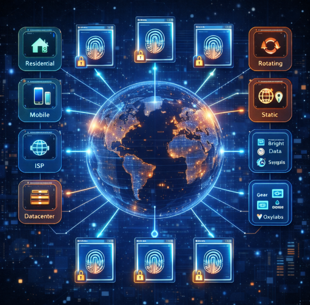 全球代理IP市场生态图：2025各类供应商与指纹浏览器的绑定关系